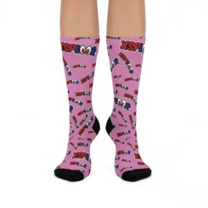 XSPLOOR Arched Logo Socks - Cotton Candy Pink (Adult Unisex)
