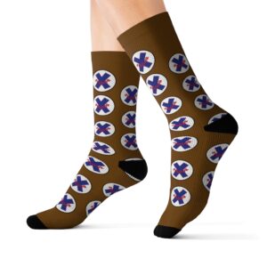 XSPLOOR Circle "X" Logo Socks - Chocolate Brown