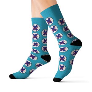 XSPLOOR Circle "X" Logo Socks - Awesome Aqua