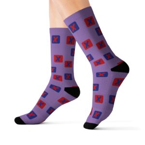 XSPLOOR Red & Blue "X" Icon Socks - Grape Purple